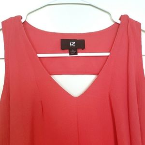 3/$15 Coral Chiffon Waterfall Ruffle Draped Tank